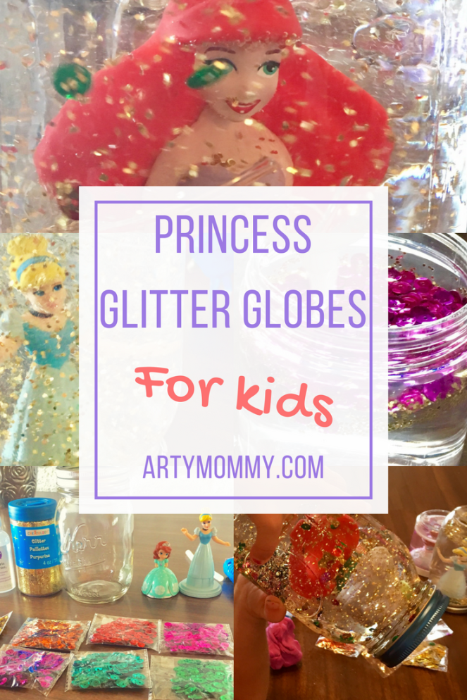 Princess glitter globes for kids artymommy.com